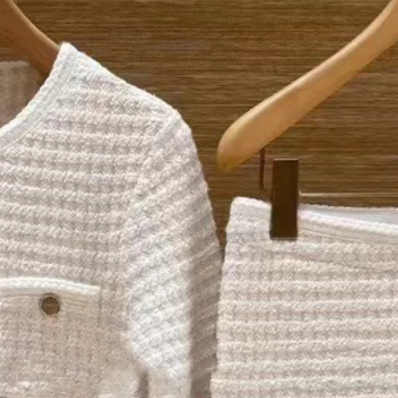 

Women Sweater 2023 Early Spring New Tweed Knitted Cardigan Women Coat /Trousers