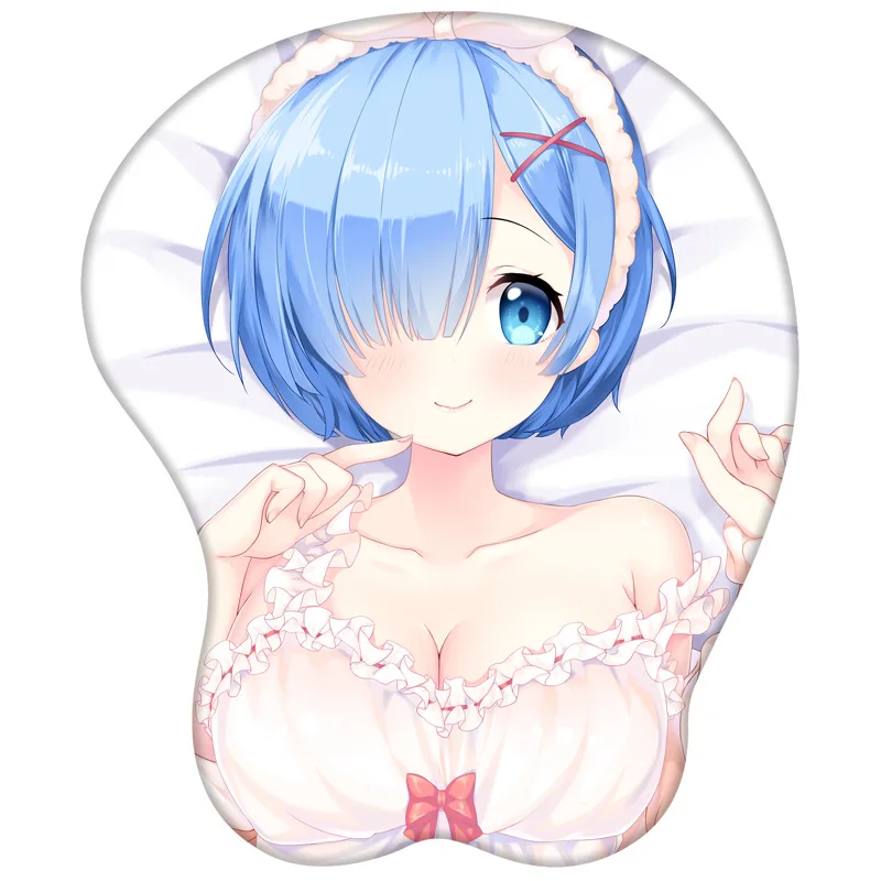 

Rem Mouse Pad Silicone Wrist Protector Pad 3D Mouse Pad Game Anime Characters Print Computer Accessories Milk Silk Fabric Pad