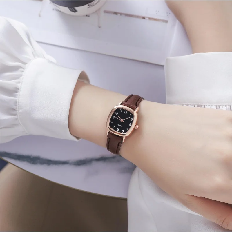 INS Square Watch Imitation Leather Belt Pin Buckle Quartz Watch Women's Fashion All-Match Women's Watch
