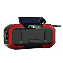 Solar Radio Emergency Hand radio Solar Crank Powered AM/FM IPX5 Waterproof Bluetooth-compatible Phone Charger Power Bank