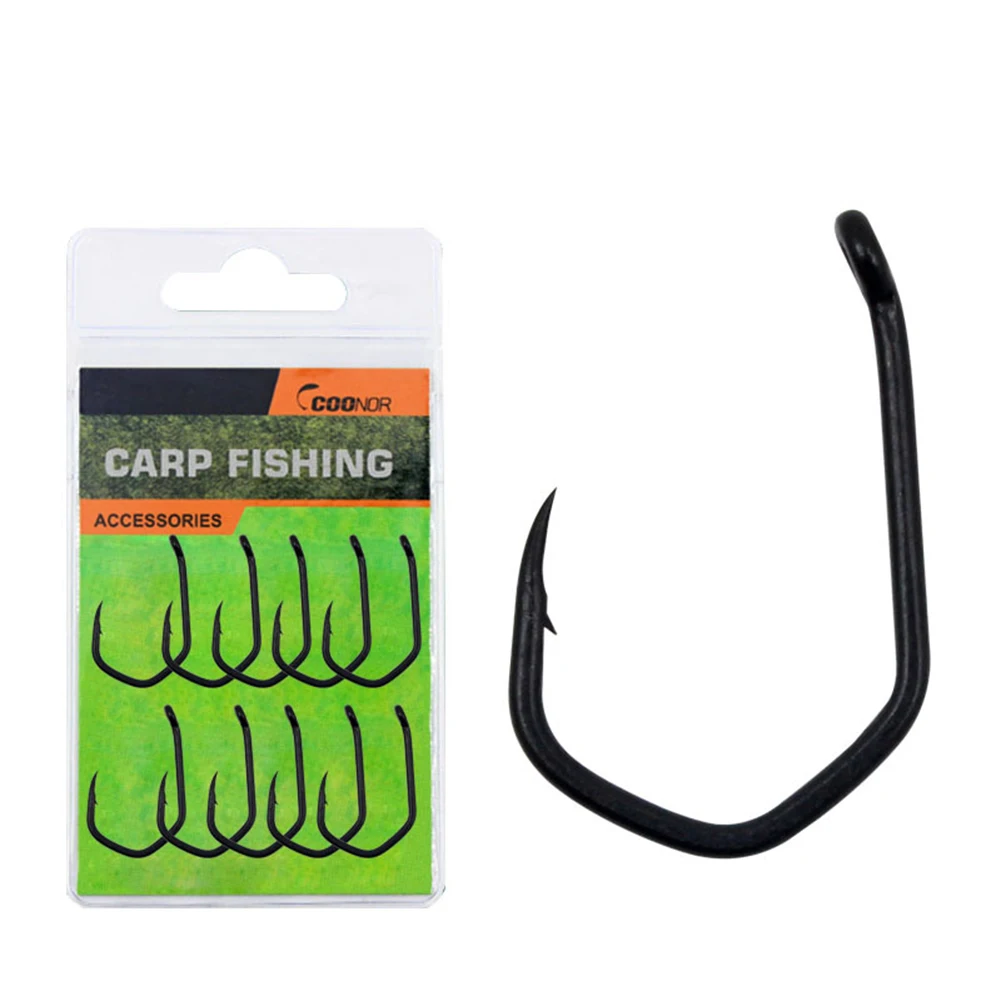 

10pcs V-Curve Barbed Hooks Fishhook Catfish Hook Sharpen High-Carbon Steel Carp 2/4/6/8# Sharp Barbed Circle Hook Pesca Tackle