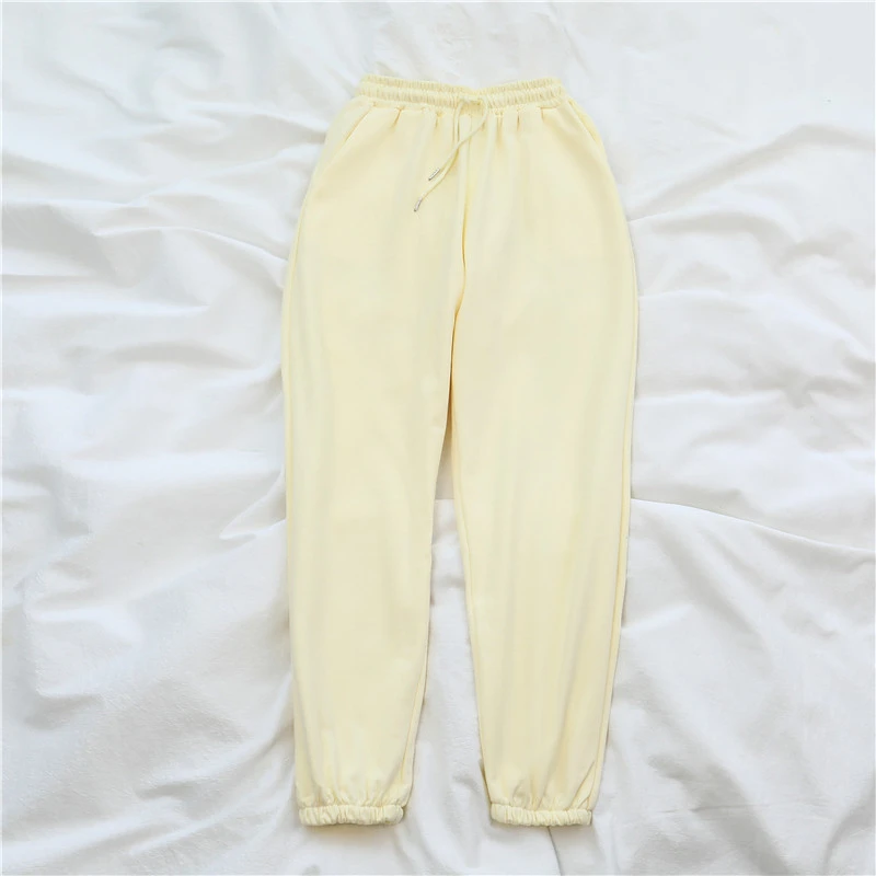 

Женские шаровары Mooirue на лето и осень, хлопковые бежевые спортивные брюки с эластичным поясом