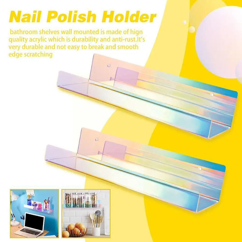 

Acrylic Wall Shelf Rainbow Clear Acrylic Floating Wall Shelf Rack Storage Bathroom Display Kitchen Bookshelf Toy Display Dr X3I4