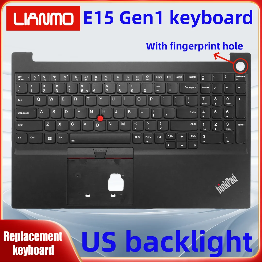 Клавиатура ноутбука США подходящая для клавиатуры Lenovo Thinkpad E15 Gen1 C-shell с