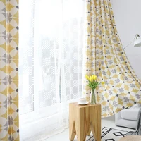 modern simple american window curtain cotton linen bedroom curtain living room curtain