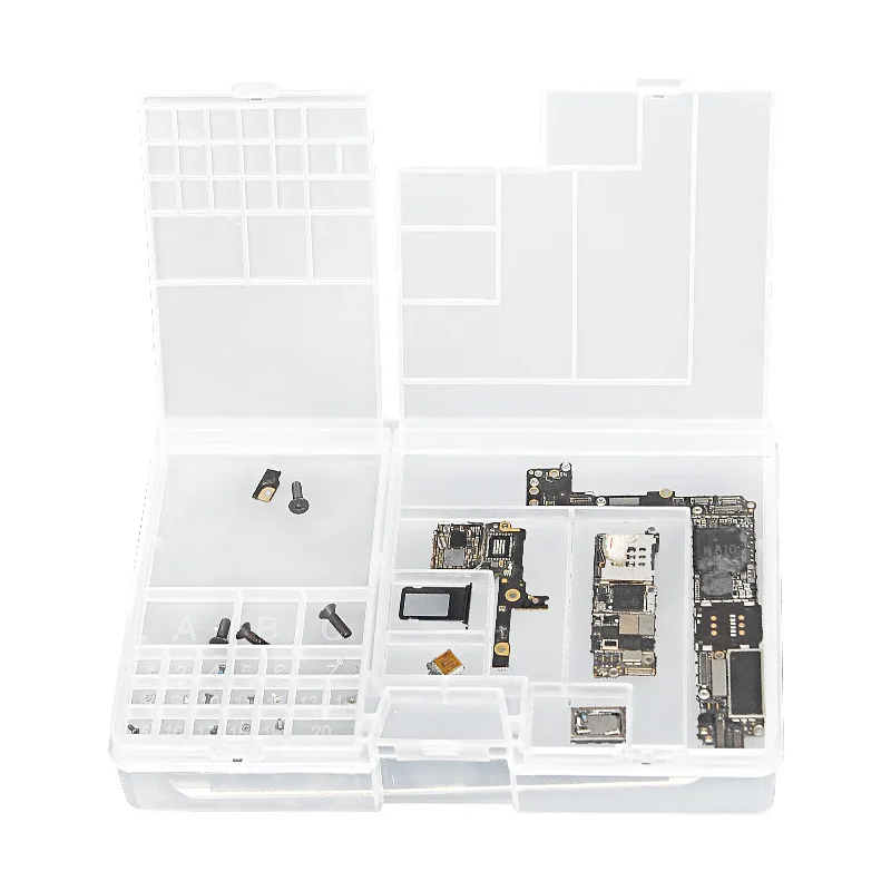 

Double-layer Storage Box For IC Motheboard Parts Repair Multi Function PP Organizer Storage Box 180*115*35mm Tools Parts