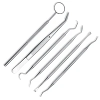 1pcs stainless steel dentist clean tools dental mirror double probe sickle hoe tooth cleaner dental tool products oral care kit