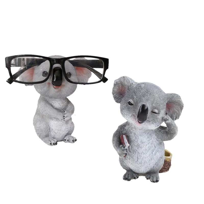 

Милые фигурки коалы, держатель для очков, смоляные статуи животных, солнцезащитные очки, ручка, подставка, настольное украшение
