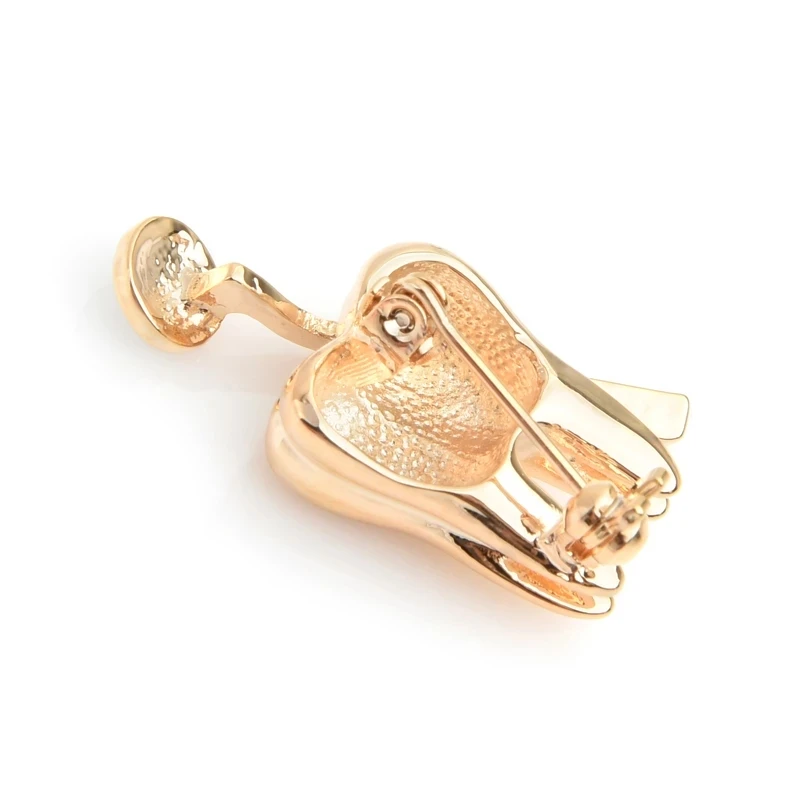 Брошь в форме стоматологического зеркала золотого цвета брошь-значок