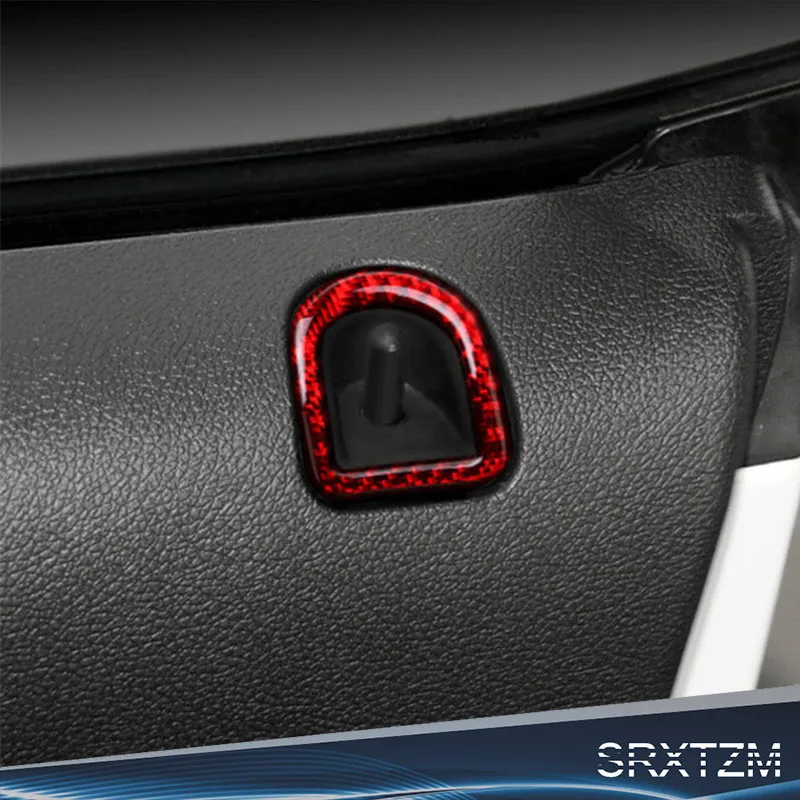 

Carbon Fiber Car Door Lock Pin Button Knob Cover Trim Decoration Sticker For Ford Mustang 2009 2010 2012 2013 2013 accessories