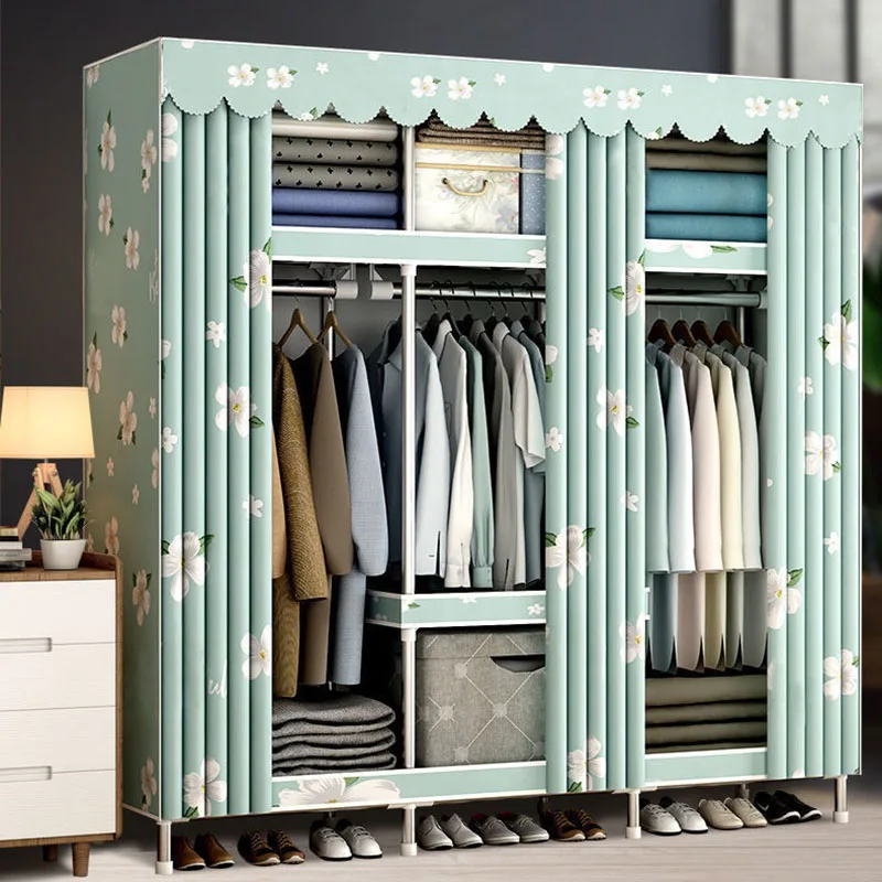 

Wardrobe Closet Organizer Storage Simple Assembled Furniture Portable Folding Wardrobe Bedroom Portable Wardrobe Storage Cabinet