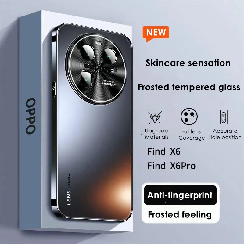 

Роскошное матовое стекло 360 Защитная крышка для Oppo Find X6 Pro матовый мягкий бампер полная защита объектива фотоэлемент для Oppo Find X5 X6Pro
