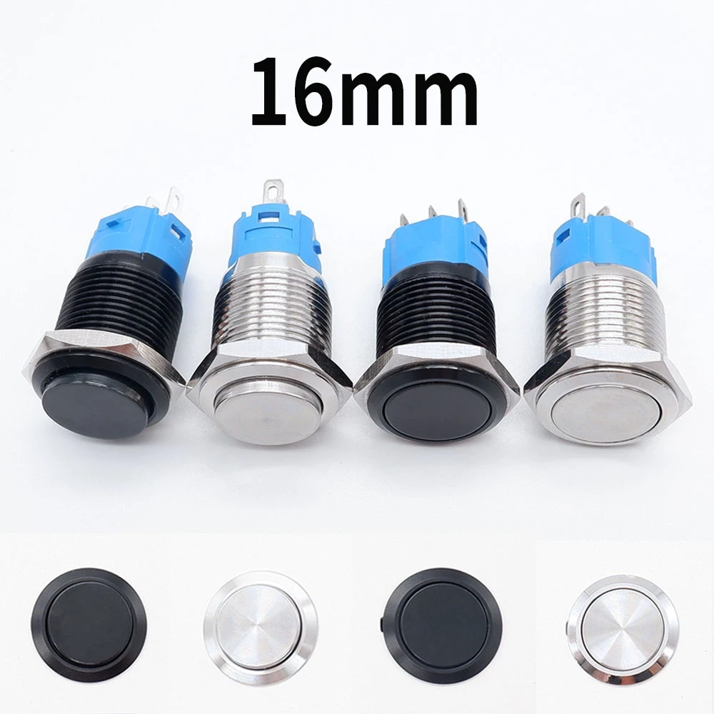 Металлический кнопочный переключатель 12 мм 16 19 22 отверстие для панели включение