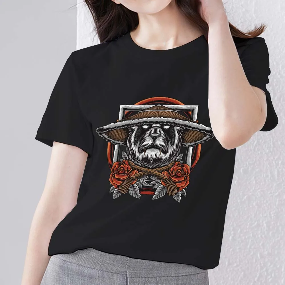 

New T-shirt Women's Pullover Harajuku Basic Summer Cool Funny Samurai Short Sleeve Commuter All-match Ladies O-neck Commuter Top
