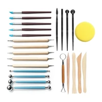 24pcsset polymer clay tool setmodeling clay sculpting tools set sponge ball stick silicone diy spot drill pen