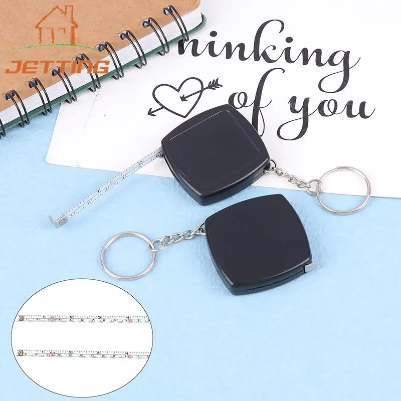 

Square 2m Tape Measure Retractable Gift Small Steel Ruler Key Chain Mini Steel Automatic Telescopic Measuring Tape