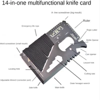 stainless steel multifunctional military knife card outdoor camping rope binding tool card multifunctional military knife card