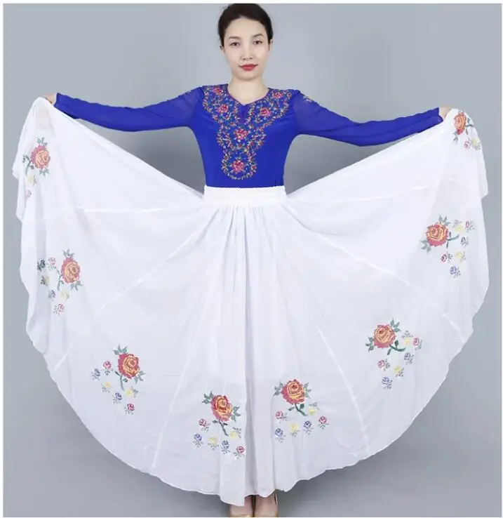 

Вышитые юбки Uyghur, этнические костюмы, танцевальные платья Miao