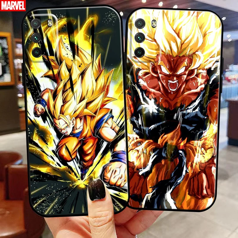 

Goku Dragon Ball For Xiaomi Poco F3 GT M3 M3 Pro 5G X3 PRO NFC X3 GT Phone Case Carcasa Black Soft Silicone Cover