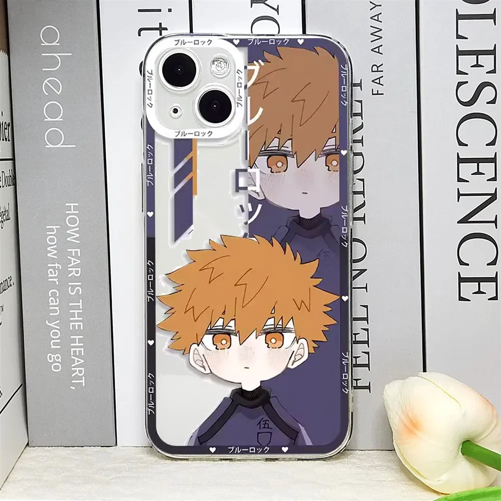 Прозрачный чехол для телефона с милым голубым замком в стиле аниме IPhone 15 14 13 12 11 Pro