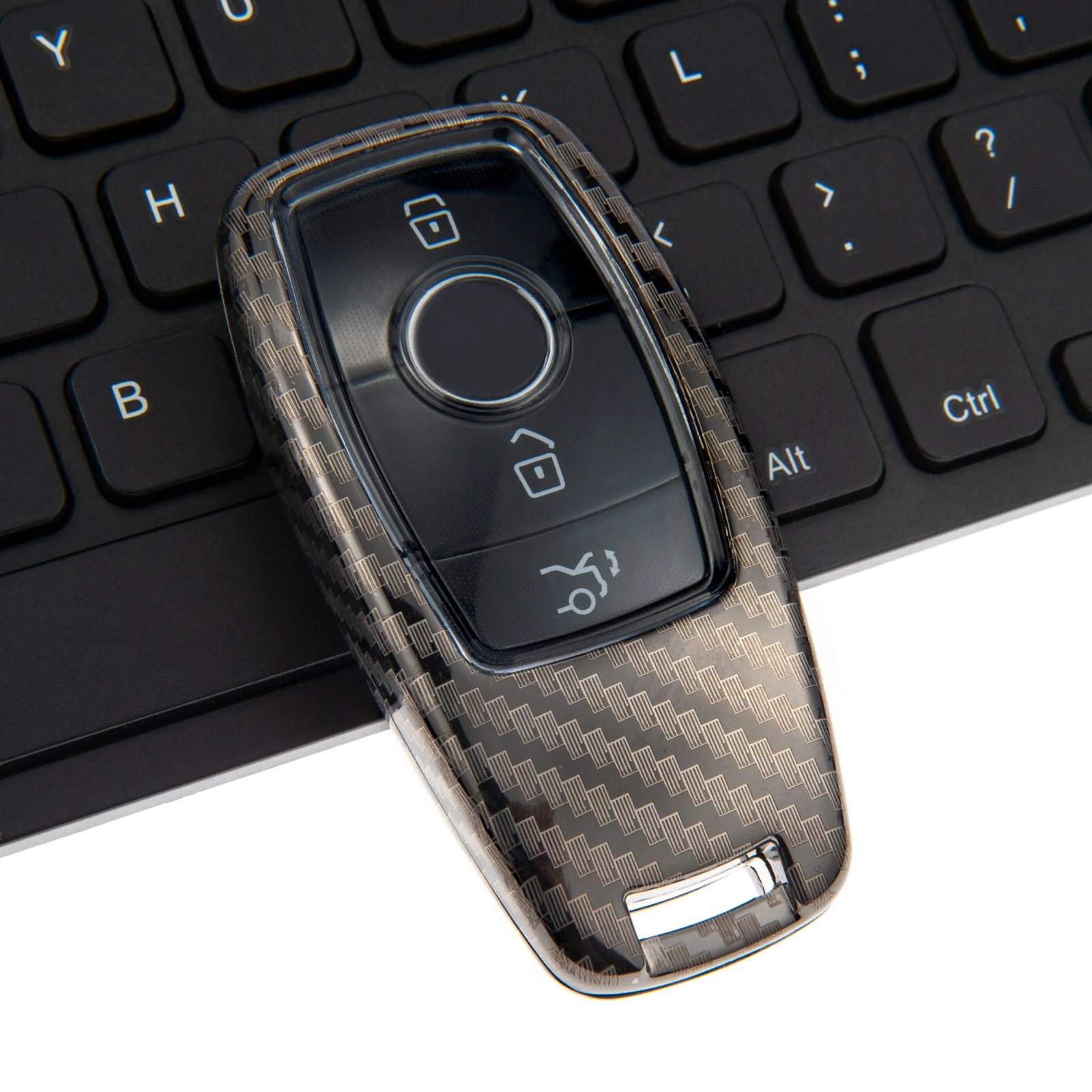 

Metal Carbon Fiber Car Smart Key Fob Case Cover For Mercedes-Benz A B C E G S Class CLA CLS EQA EQB EQC GLA GLB GLC GLE GLS