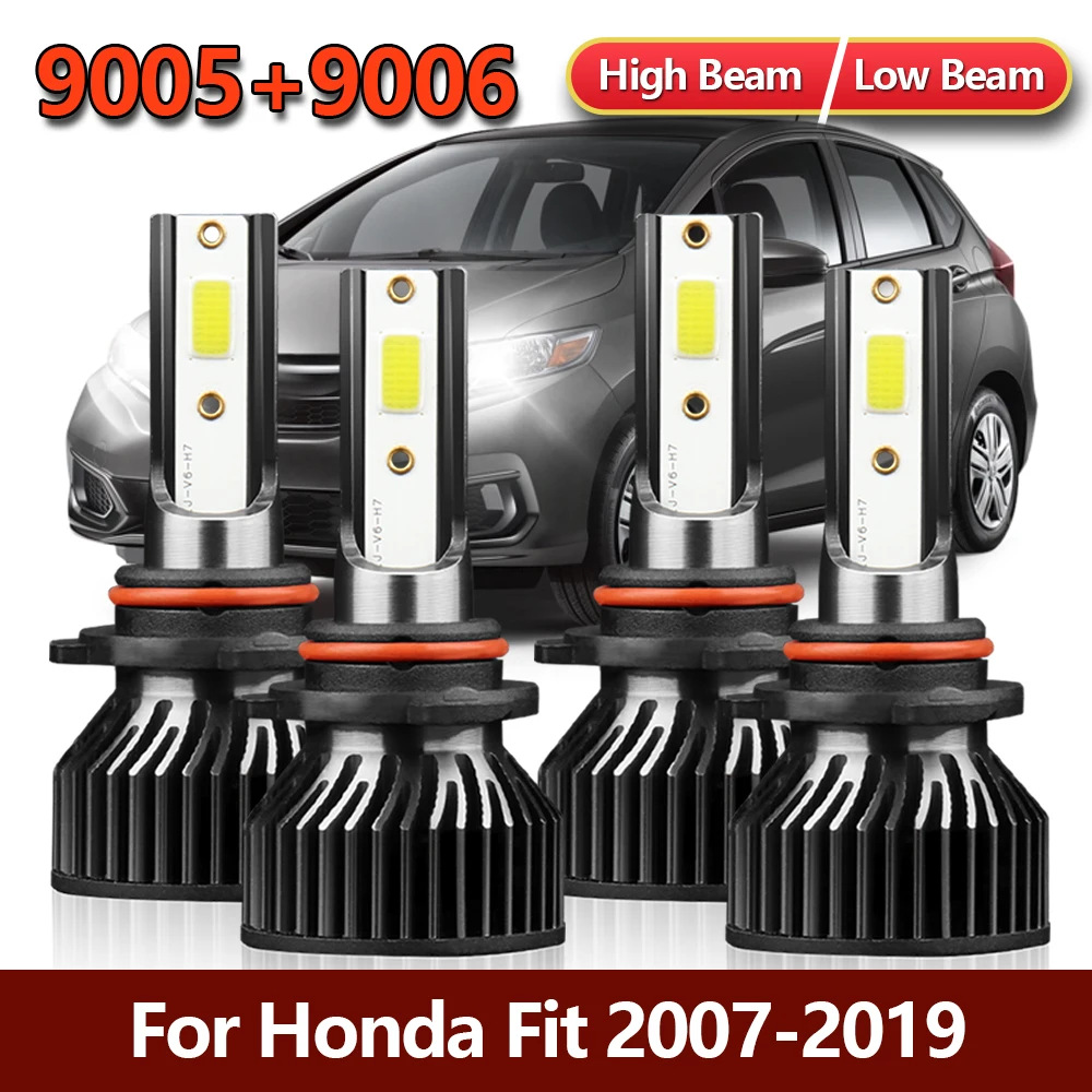 

4 светодиодный, автомобильные турболампы для Honda Fit 9005-9006, 2007-2013, 2014-2019