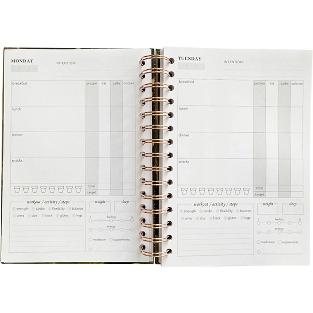 

Fitness Notebook A5 Notebooks Household Notepad Workout Agenda Schedule Check Time Management Planning Paper Coil Personal