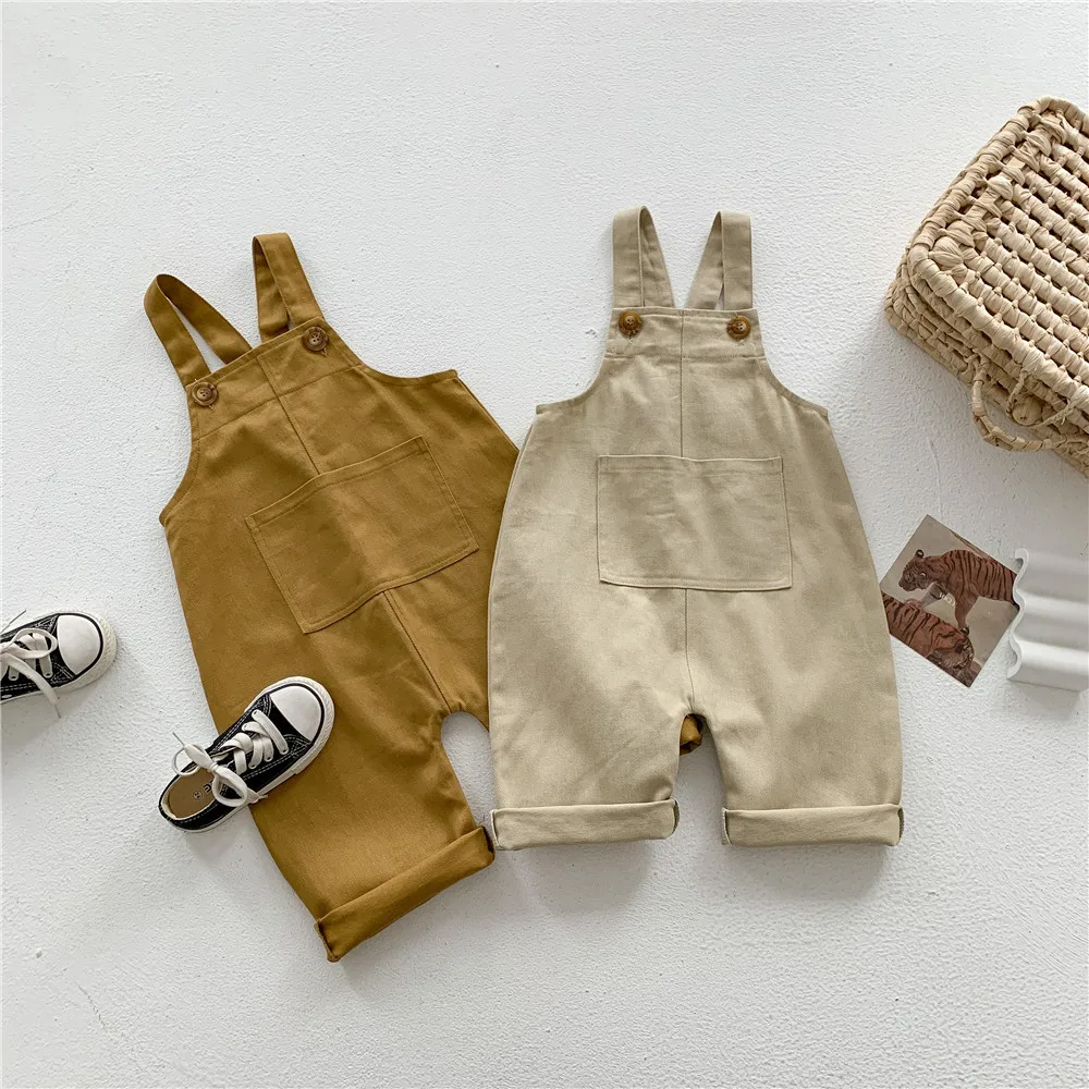 

2022 New Toddler Overalls Spring Autumn Baby Suspender Pants Boys Romper Jumpsuits For Girls Outerwear Kids Clothing Trousers
