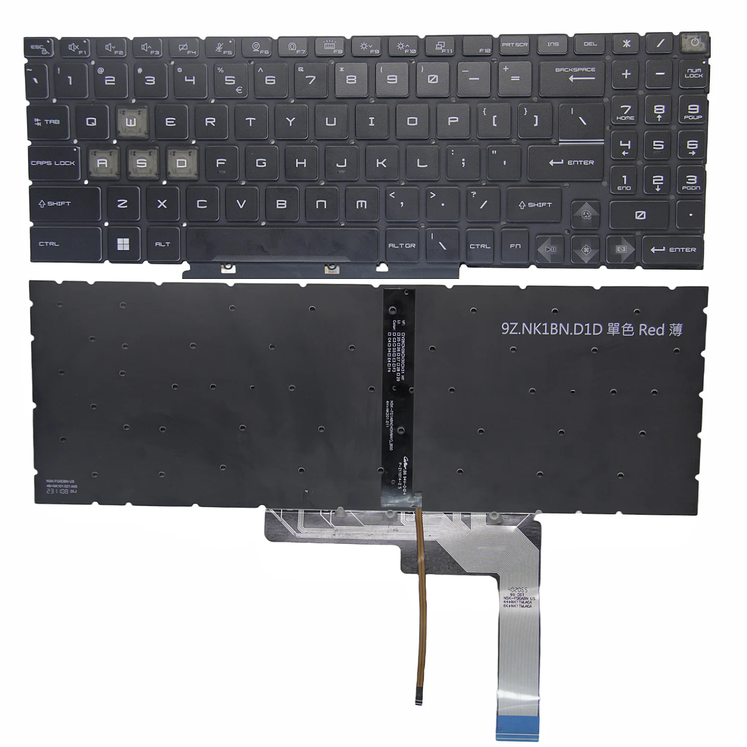 100% новая клавиатура с подсветкой для ноутбука MSI VECTOR GP68HX 13 В GP68 GE68 GP78 GE78HX MS-17S1