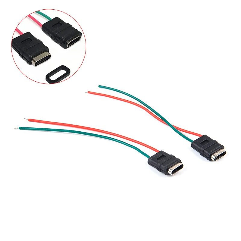 

1 * водонепроницаемый разъем USB Type C, сварочный провод, Женская розетка, порт для быстрой зарядки типа c, гнездовой порт для зарядки