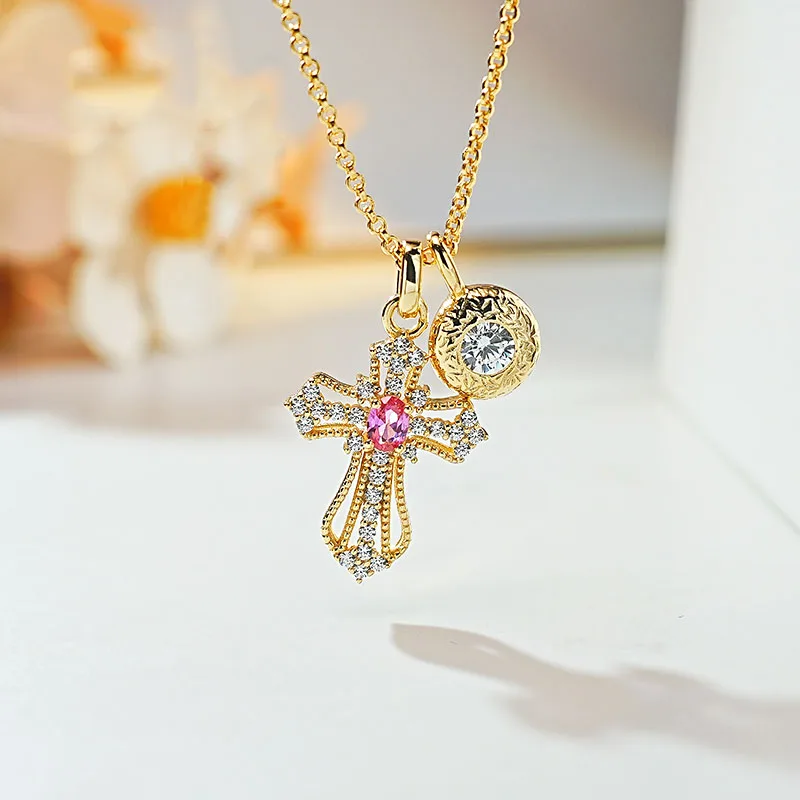 Женская подвеска-крест из серебра 925 пробы