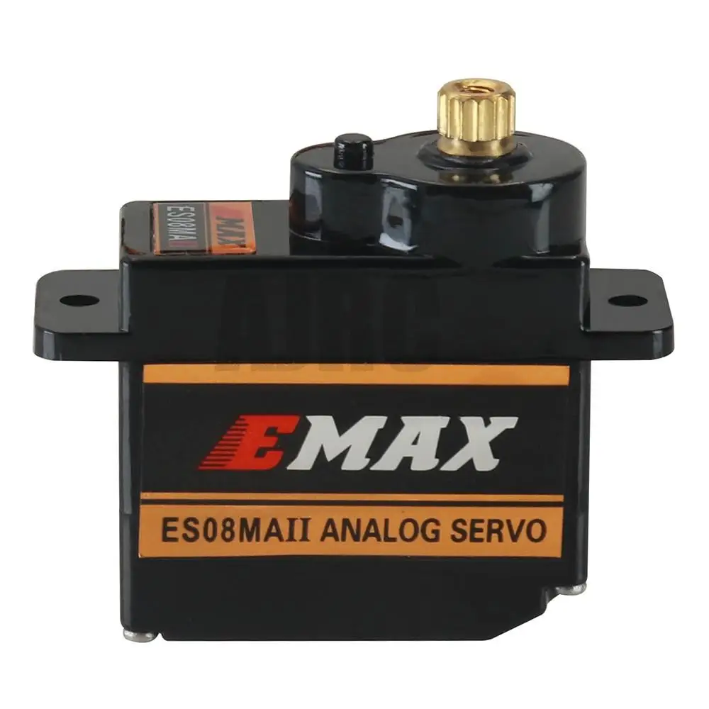 Фото EMAX EMX-SV-0275 ES08MA II 12g Аналоговый сервопривод с металлической шестерней для радиоуправляемой робототехники Самолет Крыло Автомобильный радиоуправляемый робот №5