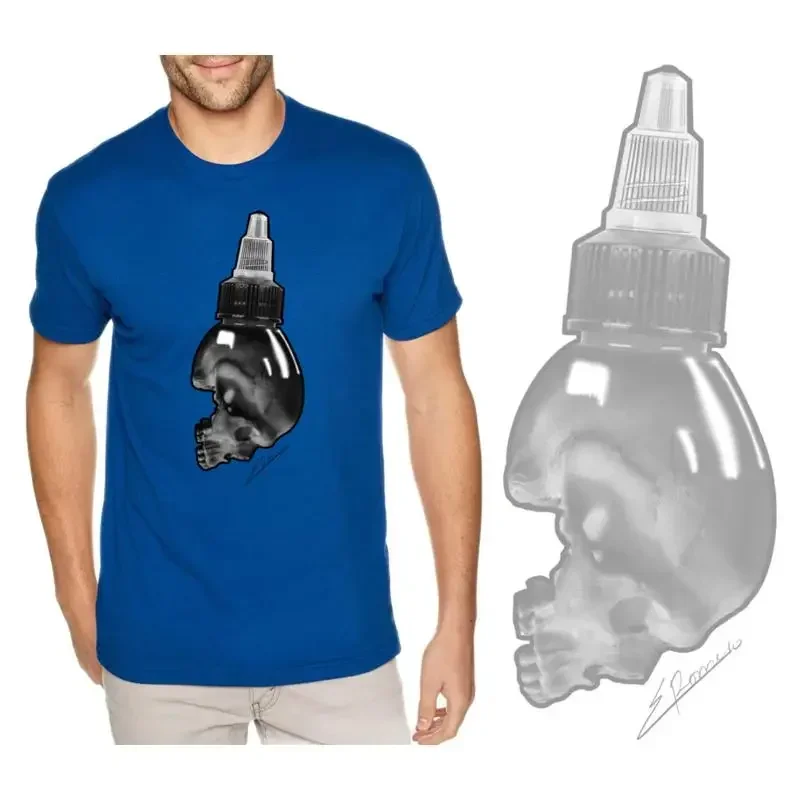 Фото НОВАЯ футболка Art Society SKULL INK BOTTLE BLUE, размеры S-3XL, лимитированная серия №1