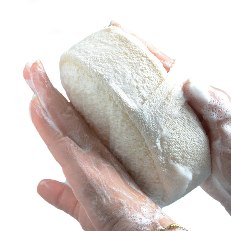 

Exfoliator Shower Puff, Sponges for Bathing with Natural Loofah Fibers, Soft and Gentle Cleansing