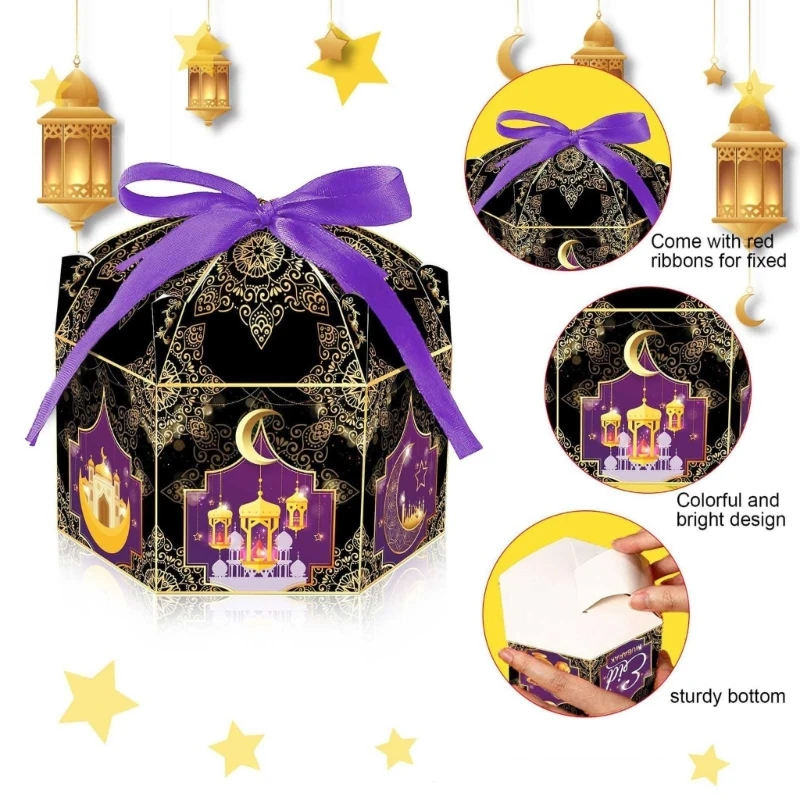 Es And Colored Wrapping Ribbons Gable Boxes Eid Treat Box