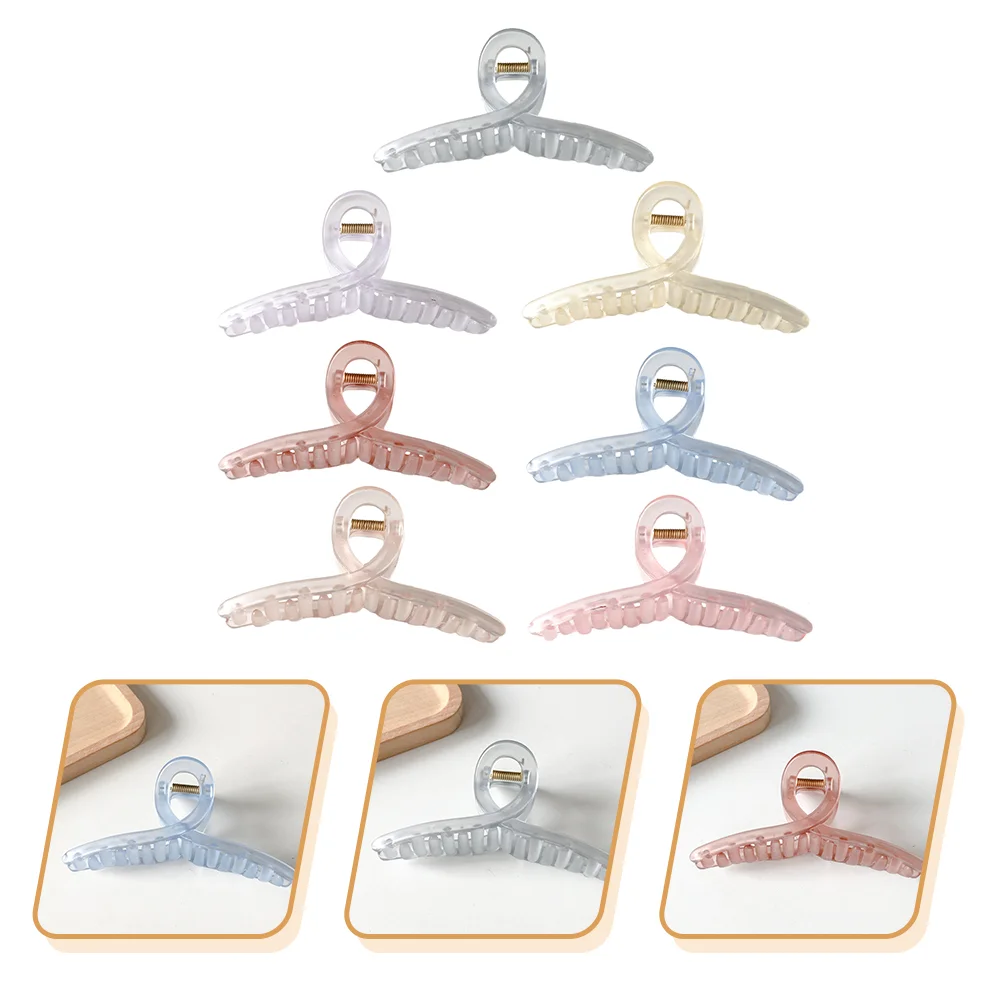 

7pcs Hair Claw Clip Catch Barrette Hair Jaw Clasp Hair Clamp Half Bun Hairpin