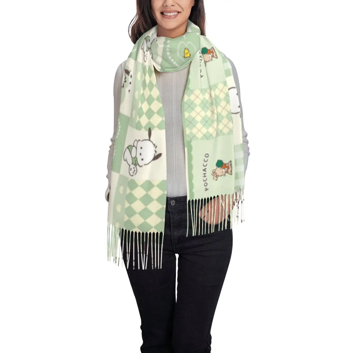 Шарф с принтом на заказ для мужчин и женщин зимние теплые шарфы кавайные шали