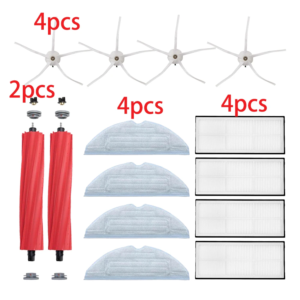

Запчасти для пылесоса Xiaomi Roborock S7 S70 S75 S7Max S7MaxV T7s, тряпичная тряпка, фильтр НЕРА, основная боковая щетка, запасные части