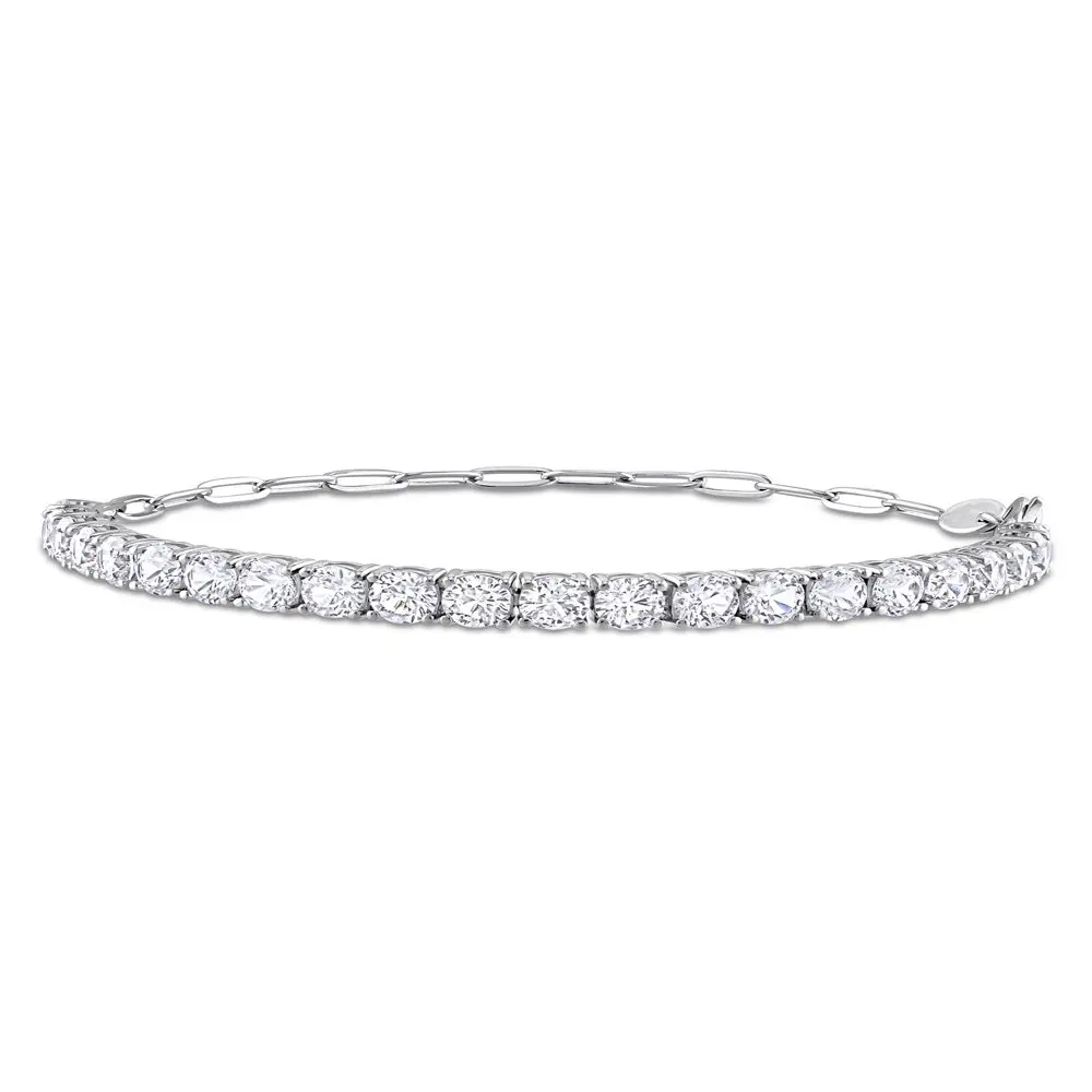 

Women`s 6 Carat T.G.W. Created White Sapphire Sterling Silver Semi-Tennis Bracelet