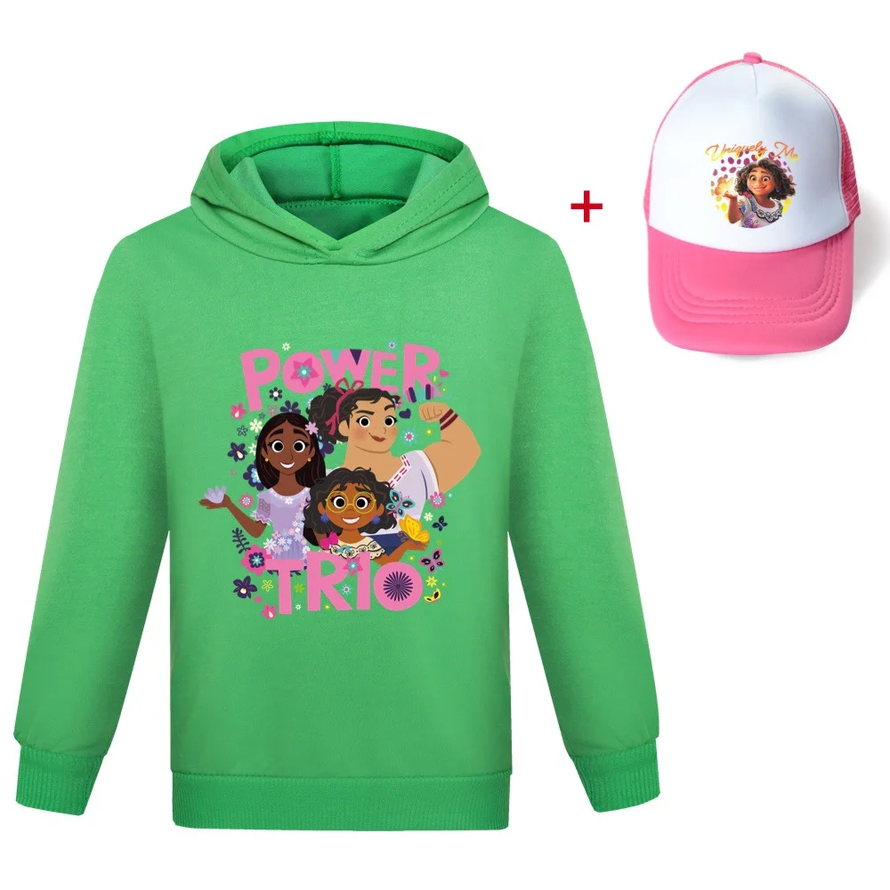

2022 new Disney encanto cartoon print spring and autumn casual fashion boys and girls hooded sweater + hat