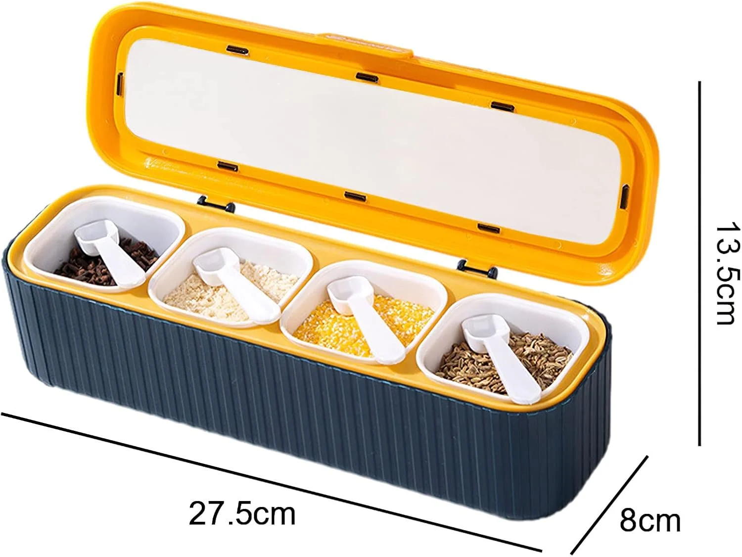 Контейнер для специй контейнер коробка с крышками и ложкой хранения соли сахара