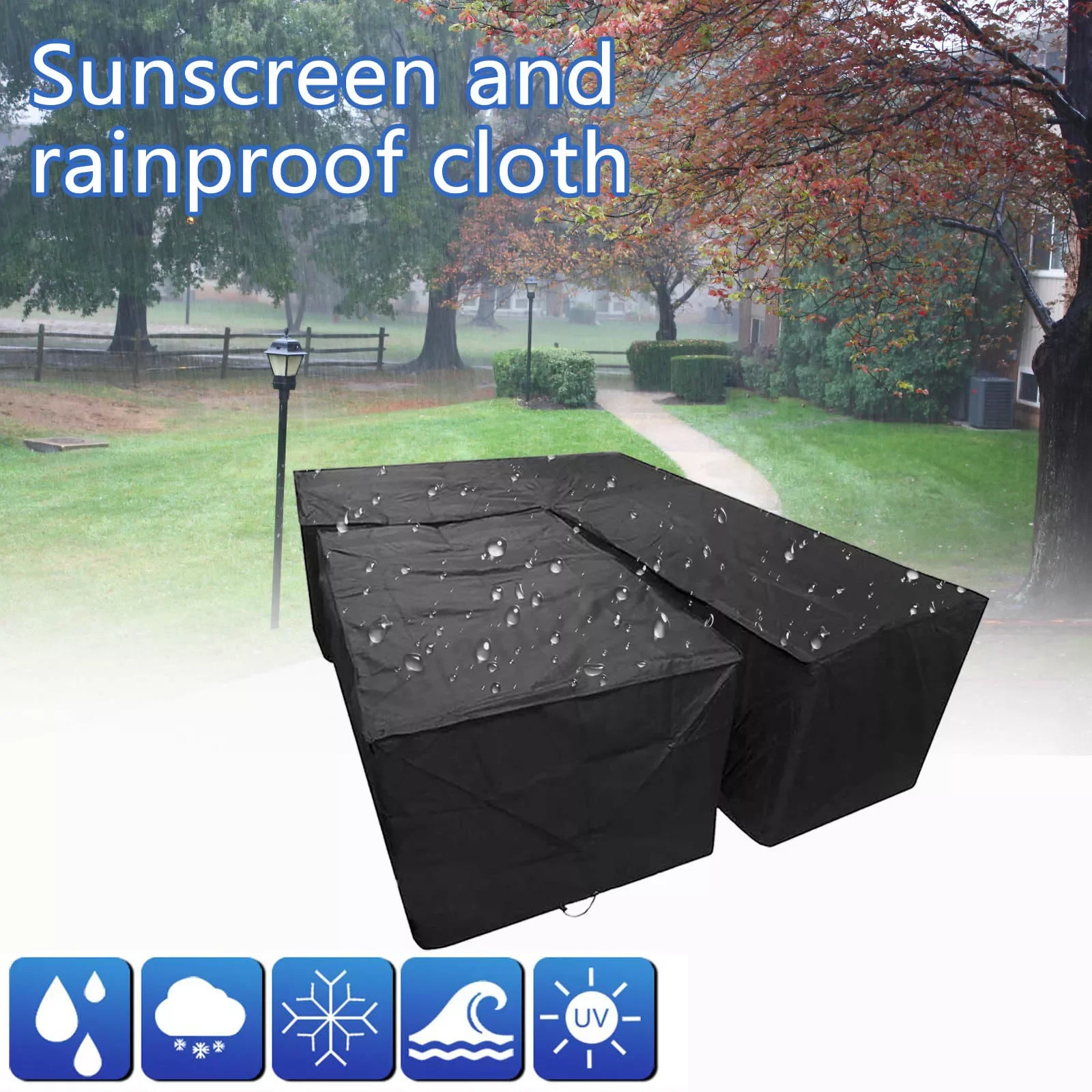 

Car Covers Furniture L-shaped Waterproof Sofa Cover Outdoor Cover Left Black Tools & Home Improvement 92 Inch Couch Cover