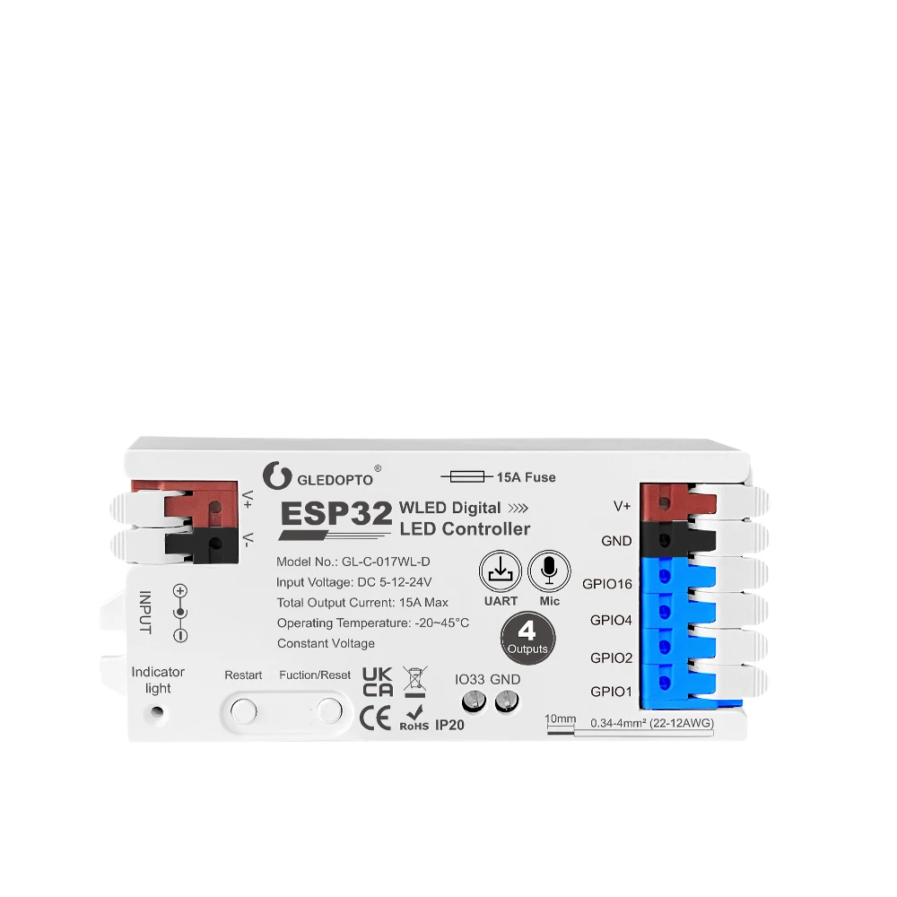 

GLEDOPTO ESP32 WLED RGB-контроллер 4 канала