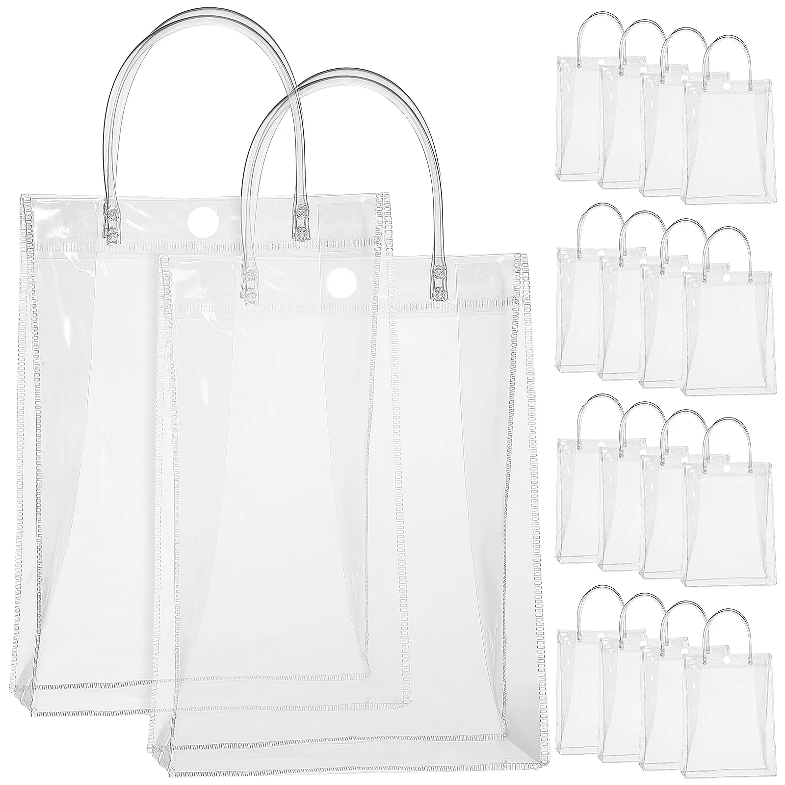 

25 Pcs Utility Pouch Packing Bags Wedding Insulated Groceries Clear Gift With Handles Pvc Handheld
