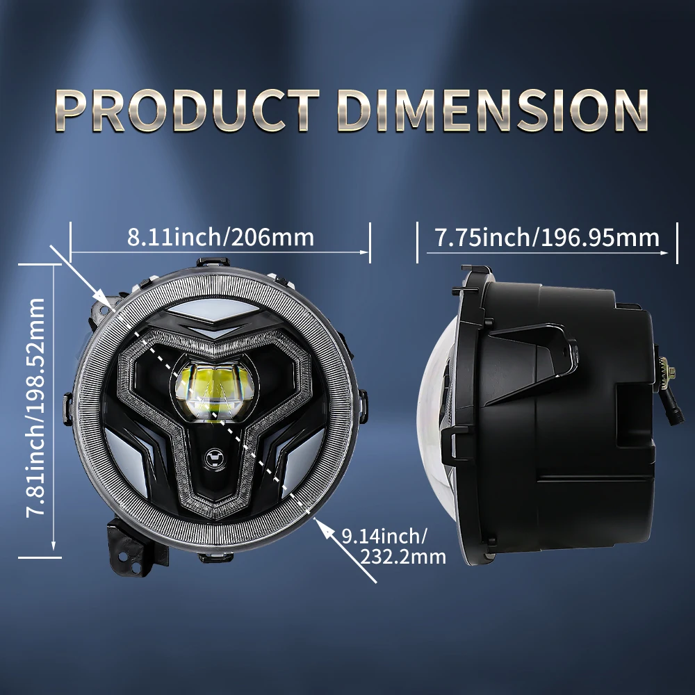 MOVOTOR Blue Tooth Control круглая светодиодная фара с RGB Halo DRL дальнего ближнего света