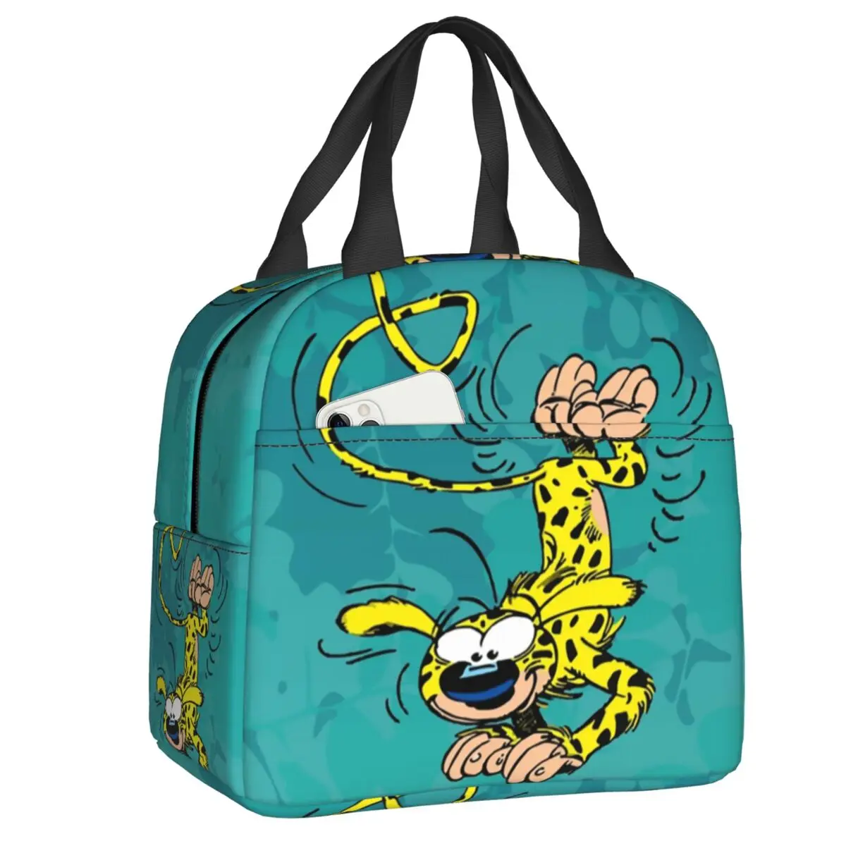 

Изолированная сумка для ланча с ручкой Marsupilami, для работы в школе, герметичная Термосумка для ланча с японской мангой, для женщин и детей