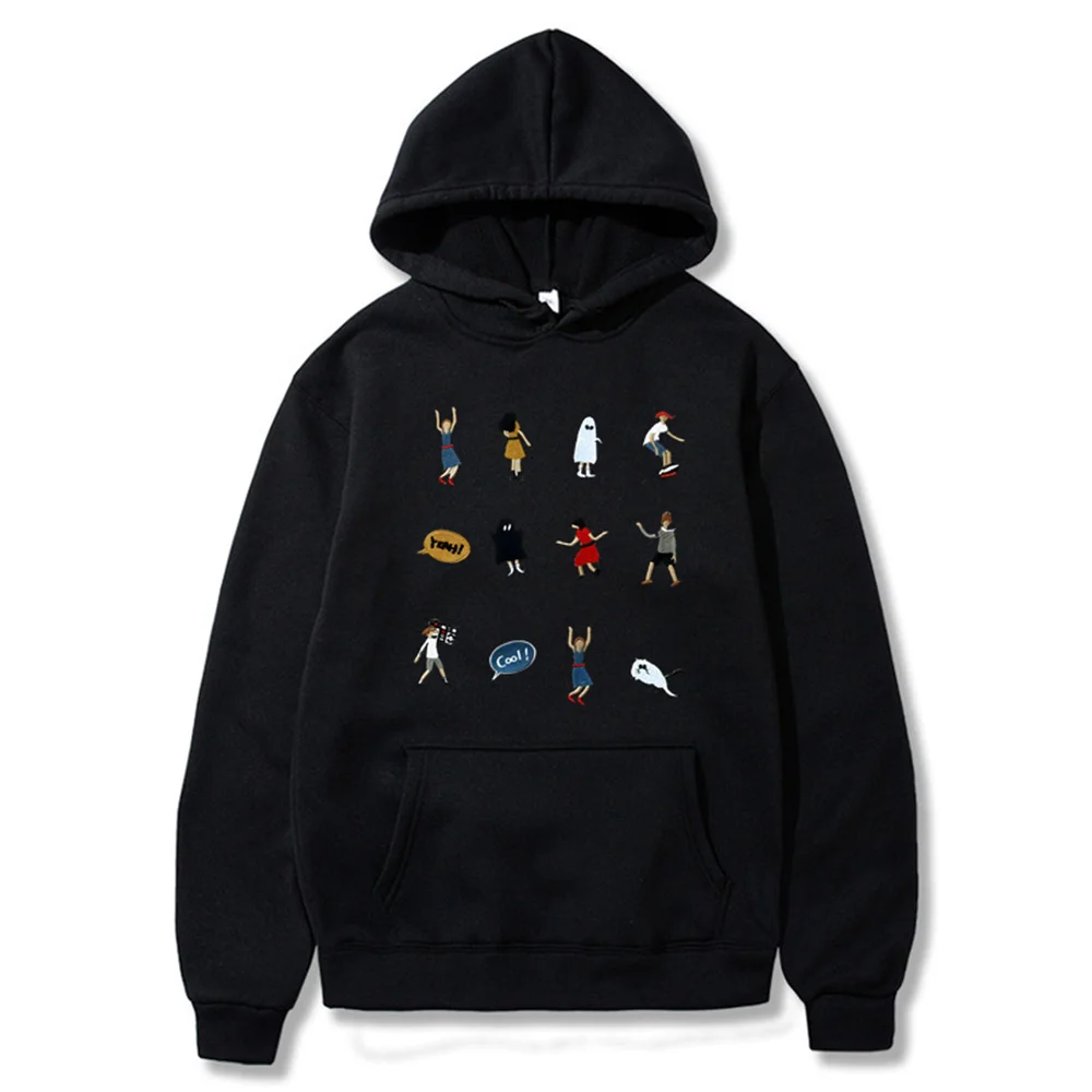 

Men Hoodies Sweatshirts Hip Hop Streetwear Brand Clothing Cartoon Printed Plus Fleece Fashion Hoody Korean Style Trend