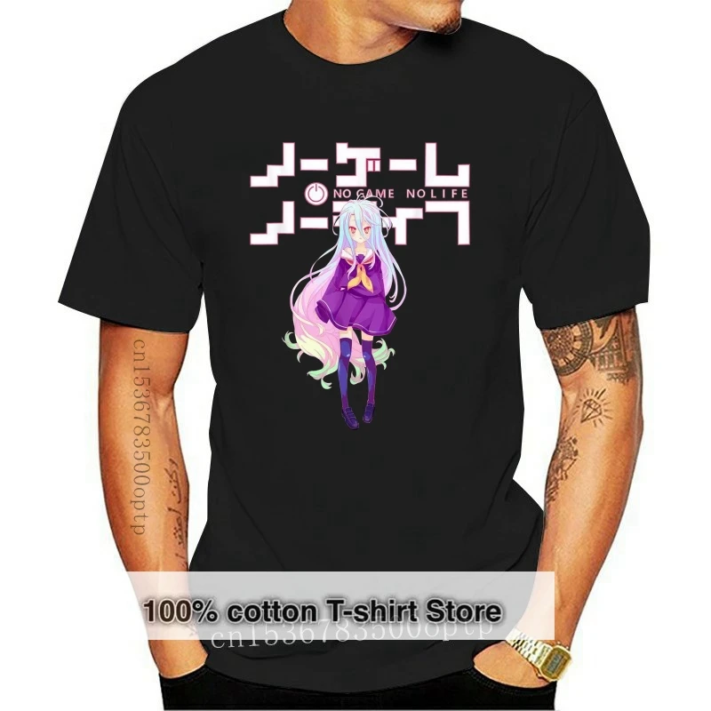Черная аниме футболка No Game Life Shiro Стефани юбка шоры модная в классическом стиле