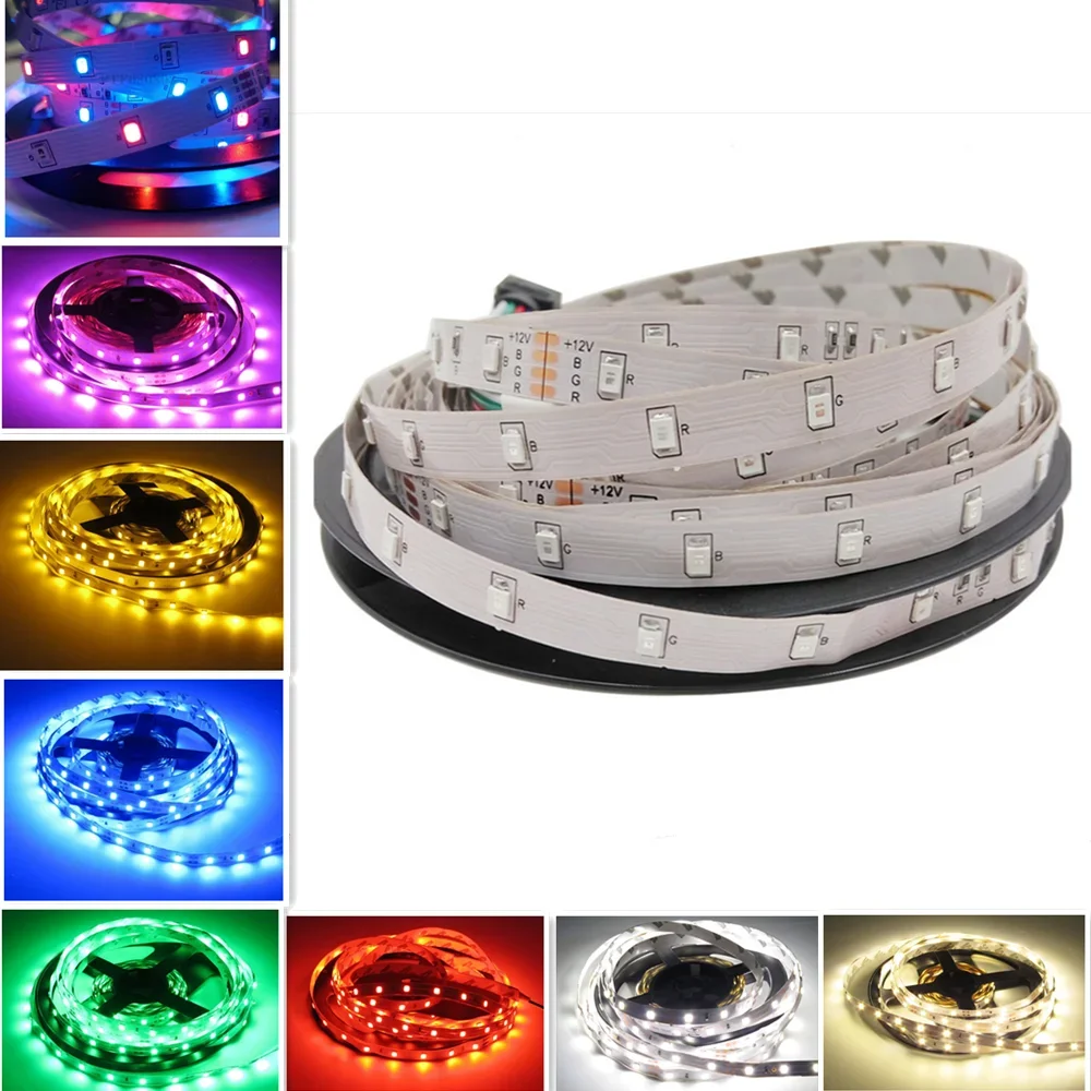 5M Светодиодная лента 5054 5050 SMD 120led 60LED 240LED 2835 5630 12V DC Водонепроницаемая гибкая