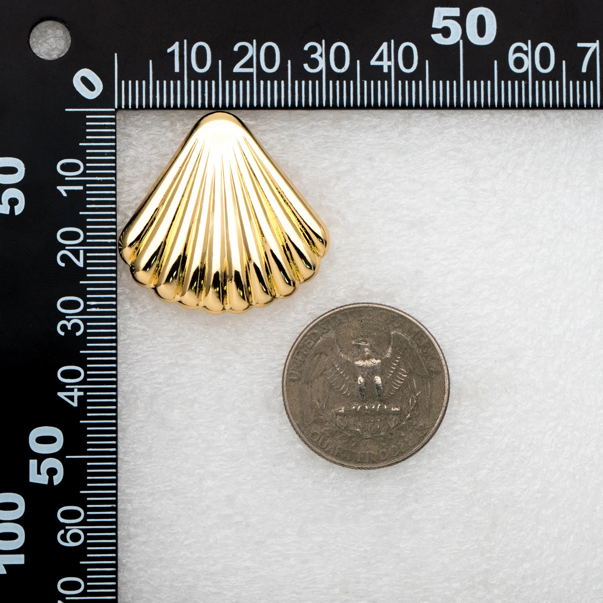 4 шт. золотые/серебряные серьги-ракушки латунь с золотым/родиевым покрытием